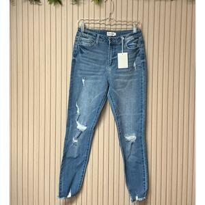 Cello Mid-Rise Cropped Skinny Jeans Light Denim Size 7